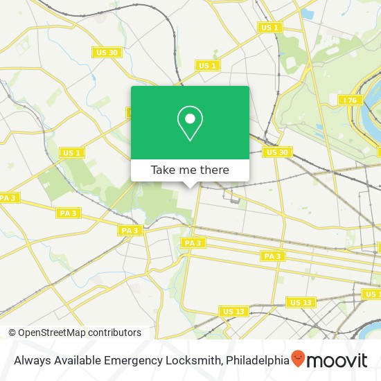 Always Available Emergency Locksmith map