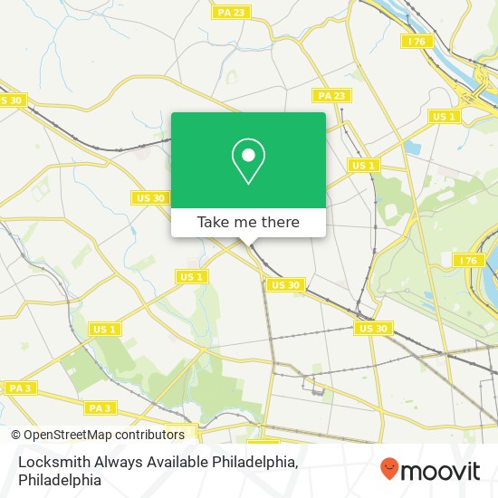 Mapa de Locksmith Always Available Philadelphia