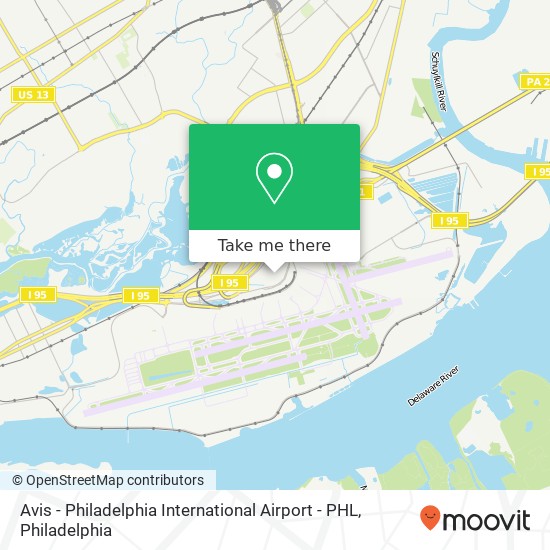 Avis - Philadelphia International Airport - PHL map