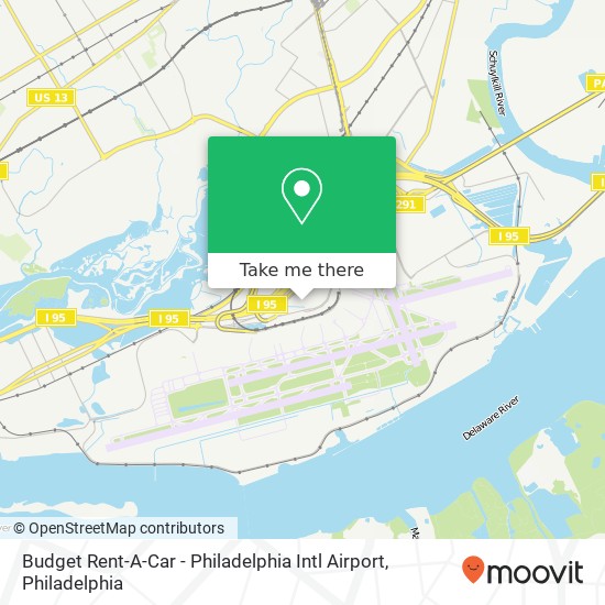 Mapa de Budget Rent-A-Car - Philadelphia Intl Airport