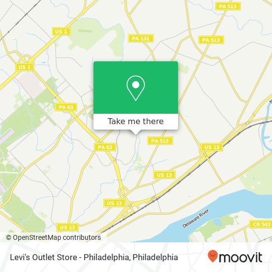 Mapa de Levi's Outlet Store - Philadelphia