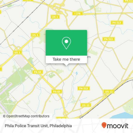 Mapa de Phila Police Transit Unit