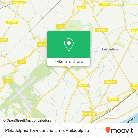 Philadelphia Towncar and Limo map