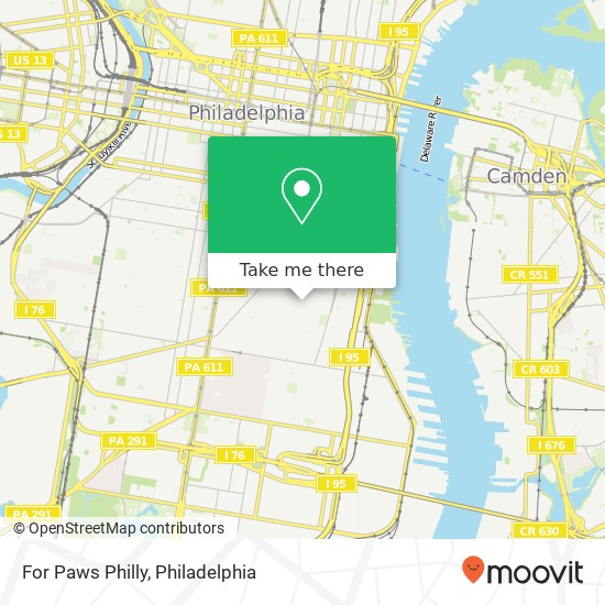 For Paws Philly map