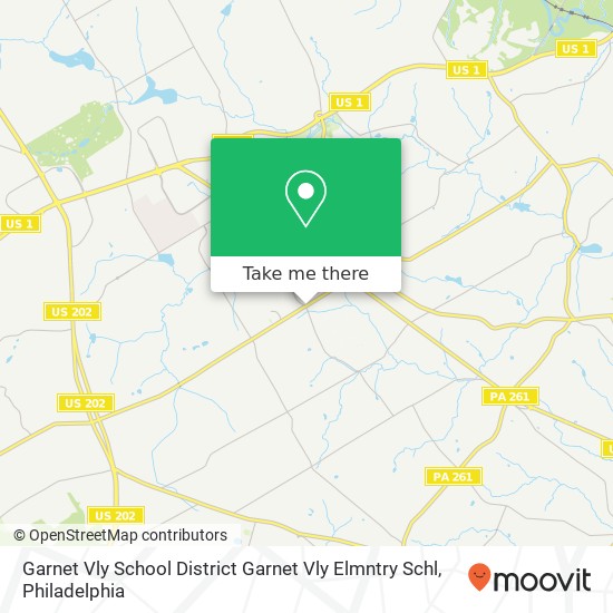 Mapa de Garnet Vly School District Garnet Vly Elmntry Schl