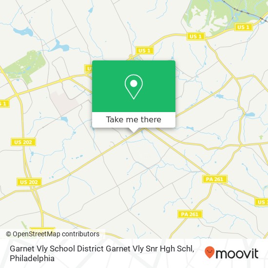 Mapa de Garnet Vly School District Garnet Vly Snr Hgh Schl