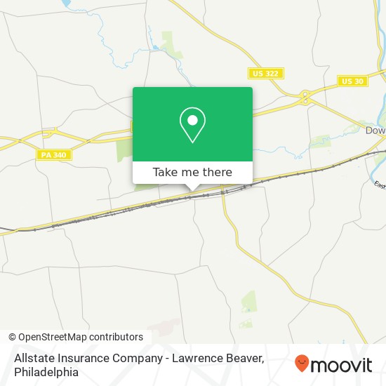 Allstate Insurance Company - Lawrence Beaver map