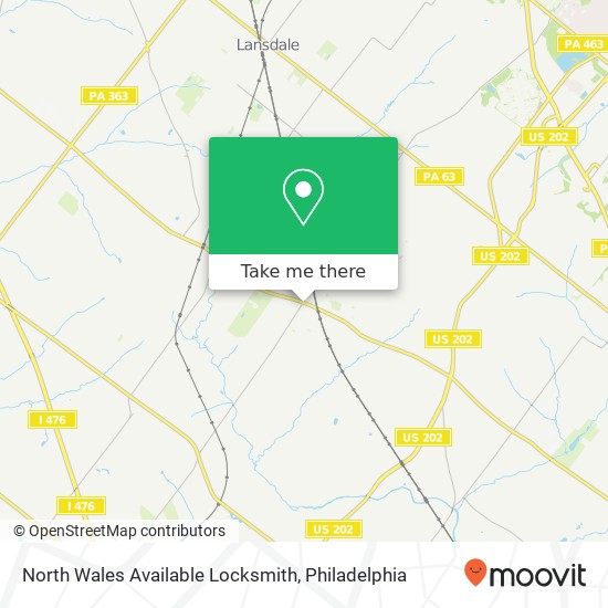 North Wales Available Locksmith map