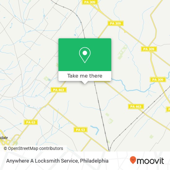 Mapa de Anywhere A Locksmith Service