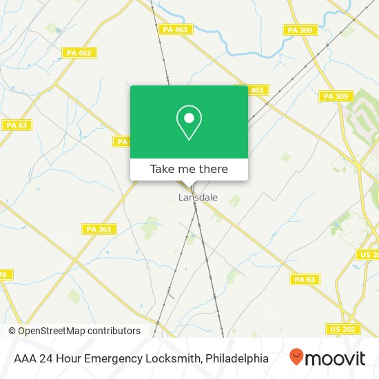 AAA 24 Hour Emergency Locksmith map