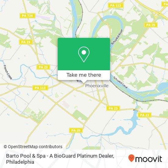 Barto Pool & Spa - A BioGuard Platinum Dealer map