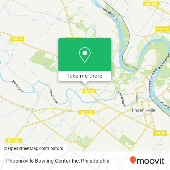 Phoenixville Bowling Center Inc map