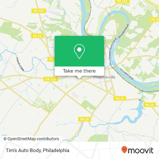 Tim's Auto Body map