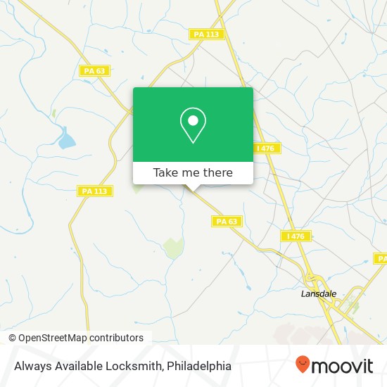 Mapa de Always Available Locksmith