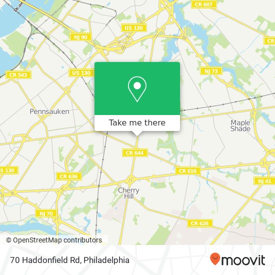 Mapa de 70 Haddonfield Rd