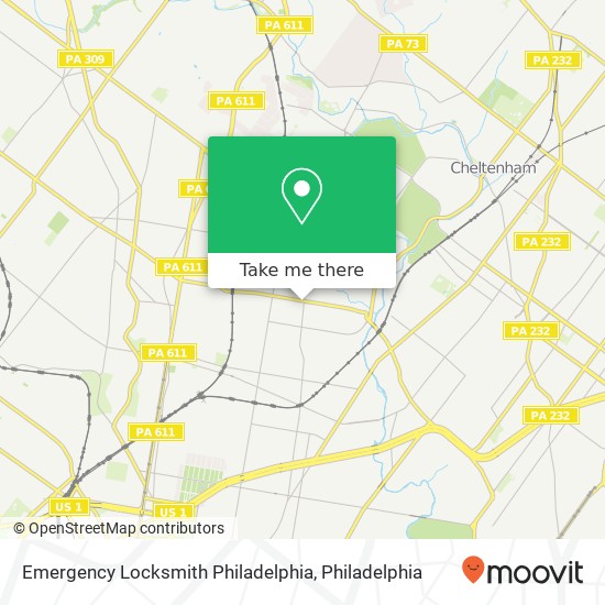 Mapa de Emergency Locksmith Philadelphia