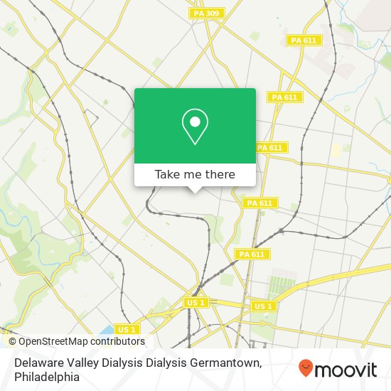 Delaware Valley Dialysis Dialysis Germantown map