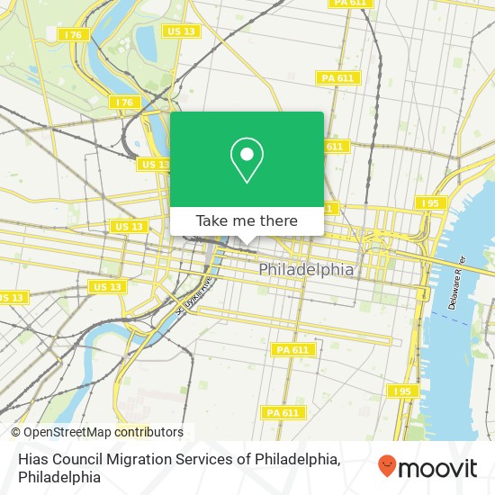 Hias Council Migration Services of Philadelphia map