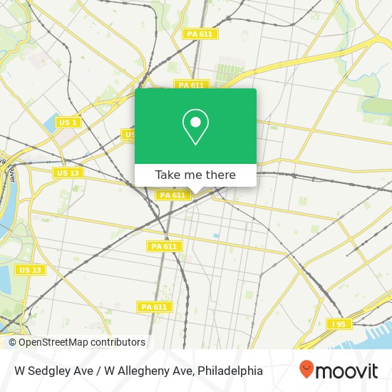 Mapa de W Sedgley Ave / W Allegheny Ave