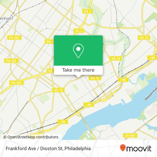 Frankford Ave / Disston St map