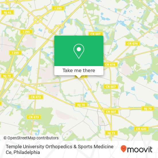 Temple University Orthopedics & Sports Medicine Ce map