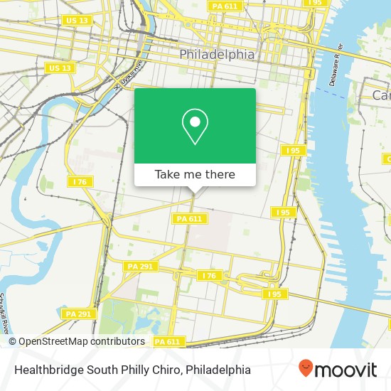 Healthbridge South Philly Chiro map