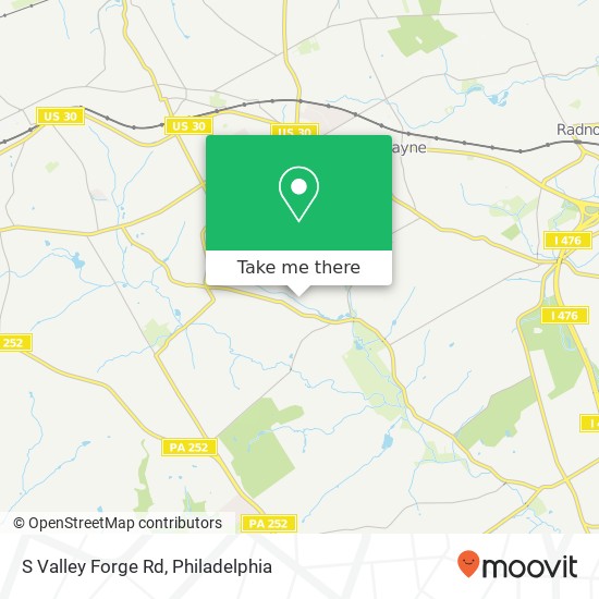 S Valley Forge Rd map