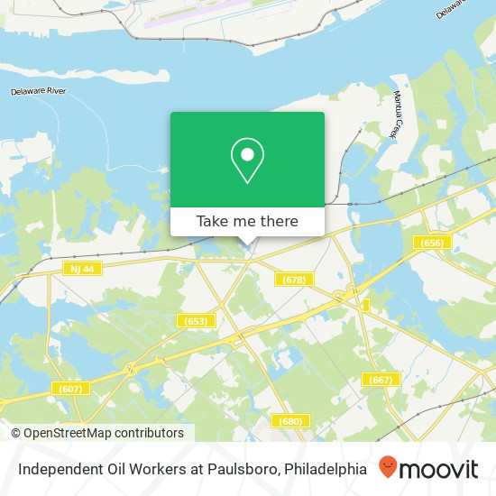 Independent Oil Workers at Paulsboro map