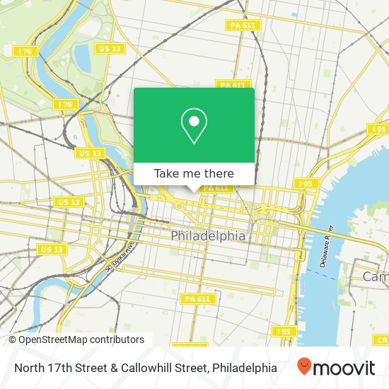 Mapa de North 17th Street & Callowhill Street