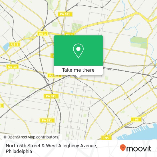 Mapa de North 5th Street & West Allegheny Avenue