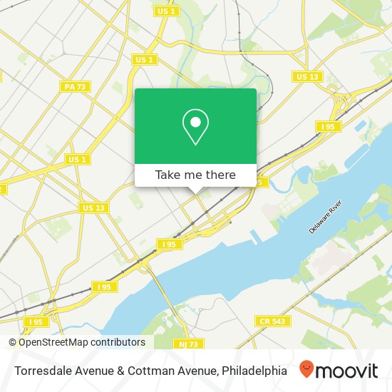 Torresdale Avenue & Cottman Avenue map