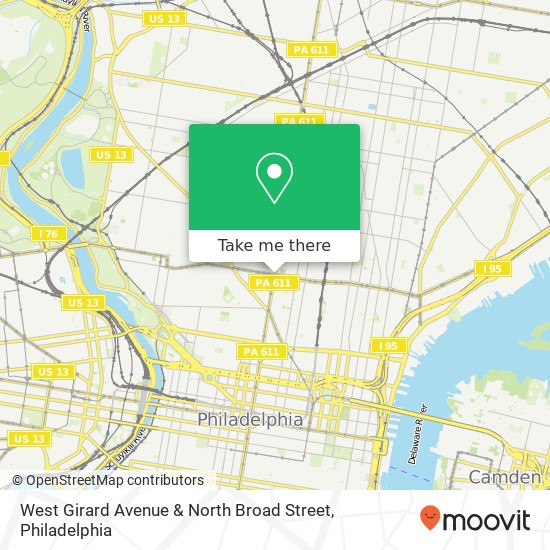 Mapa de West Girard Avenue & North Broad Street