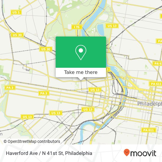 Haverford Ave / N 41st St map
