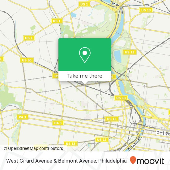 Mapa de West Girard Avenue & Belmont Avenue