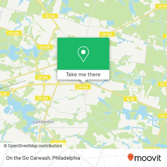 On the Go Carwash map