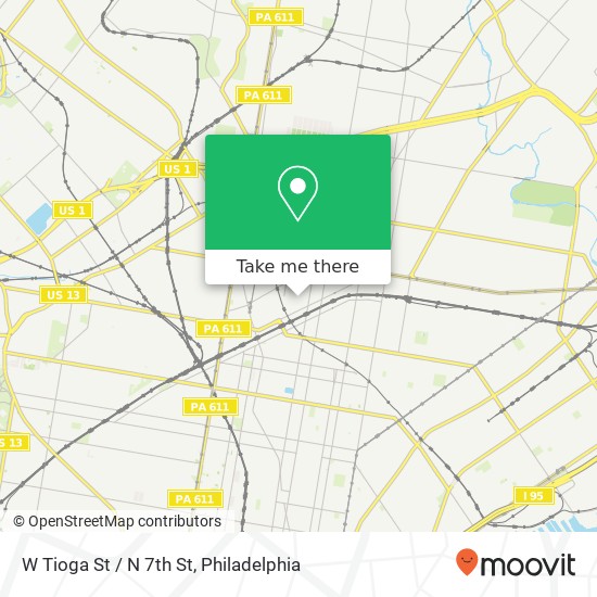 Mapa de W Tioga St / N 7th St