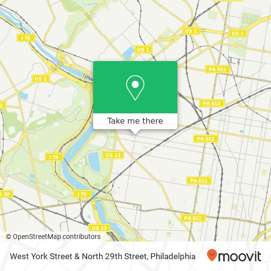 West York Street & North 29th Street map