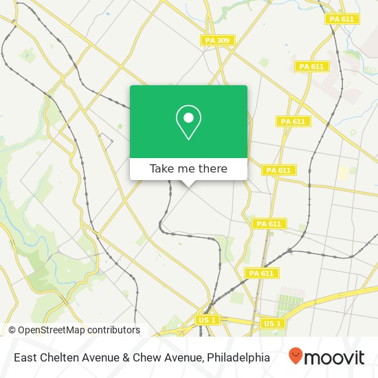 Mapa de East Chelten Avenue & Chew Avenue