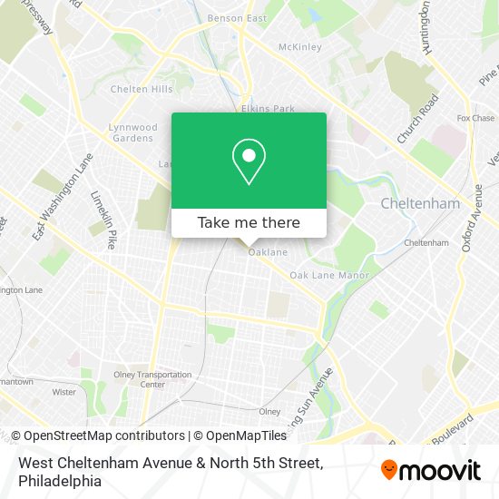 West Cheltenham Avenue & North 5th Street map