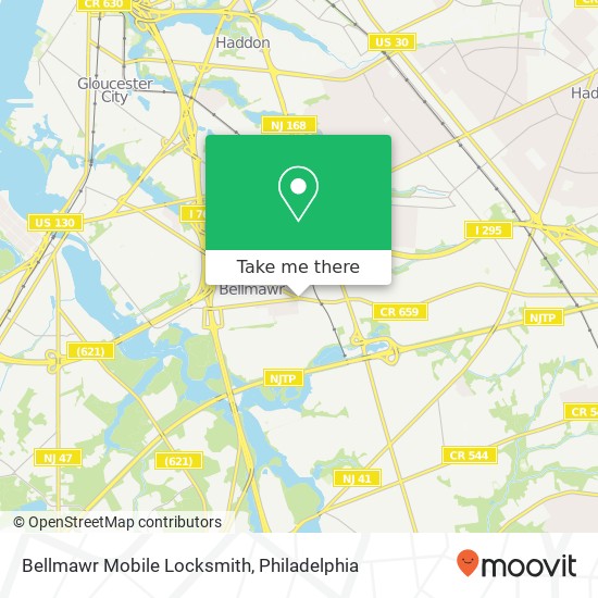 Mapa de Bellmawr Mobile Locksmith