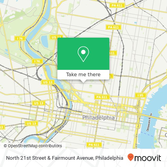 Mapa de North 21st Street & Fairmount Avenue
