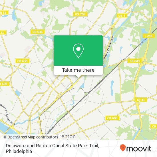 Delaware and Raritan Canal State Park Trail map