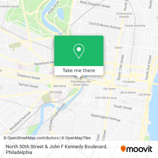 Mapa de North 30th Street & John F Kennedy Boulevard