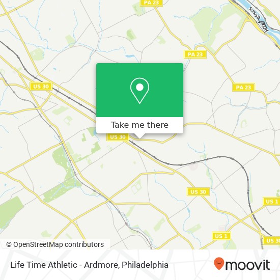 Life Time Athletic - Ardmore map