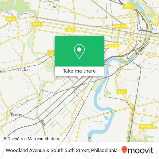 Mapa de Woodland Avenue & South 56th Street