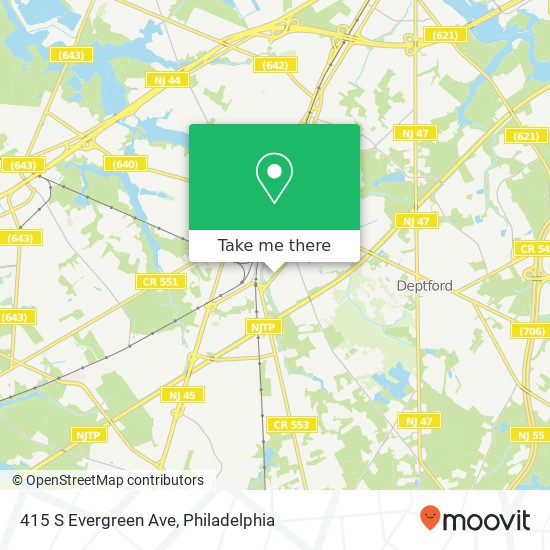 Mapa de 415 S Evergreen Ave