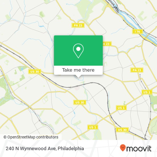 240 N Wynnewood Ave map