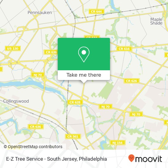 E-Z Tree Service - South Jersey map