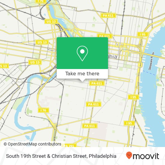 Mapa de South 19th Street & Christian Street