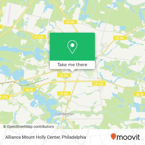 Alliance Mount Holly Center map